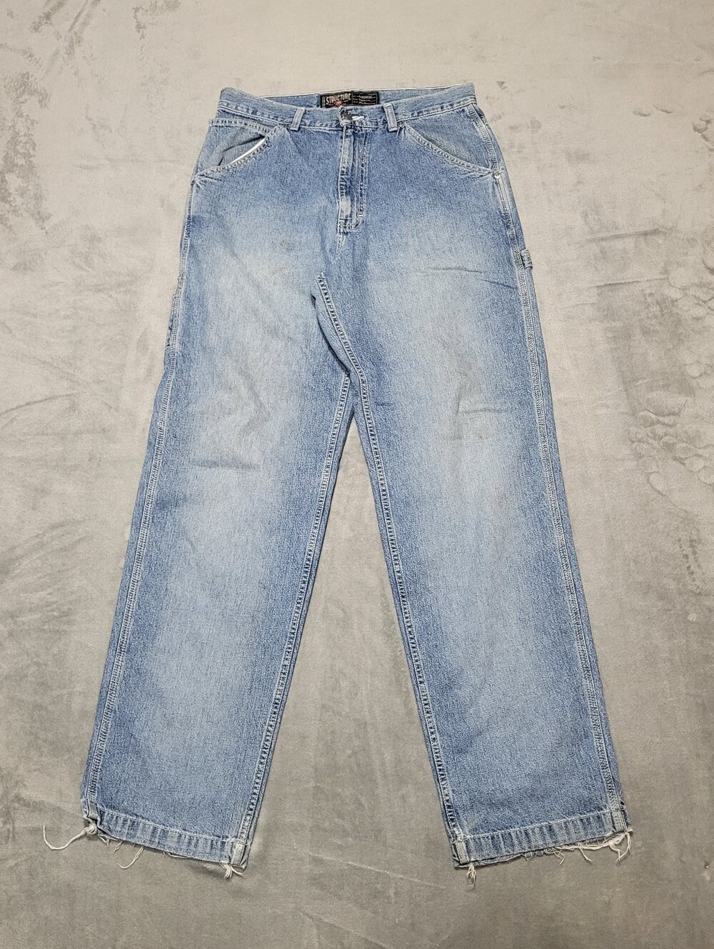 Y2K Structure Sandblast Carpenter Jeans Skater Baggy Relaxed Fit Sz 32x34